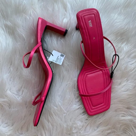 Zara Square Toe Sandal Heels